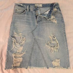 Free People Vintage Jean Skirt